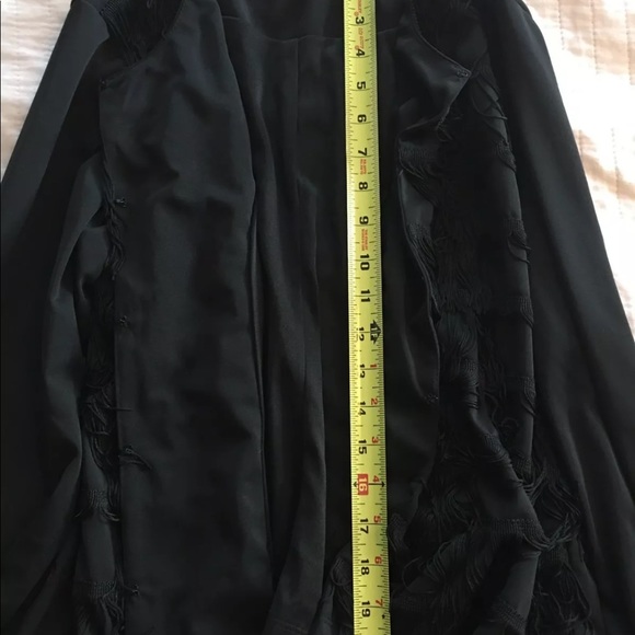 Gorgeous Fringe Front Black Top Jacket NWOT—CLEARANCE - Picture 3 of 8